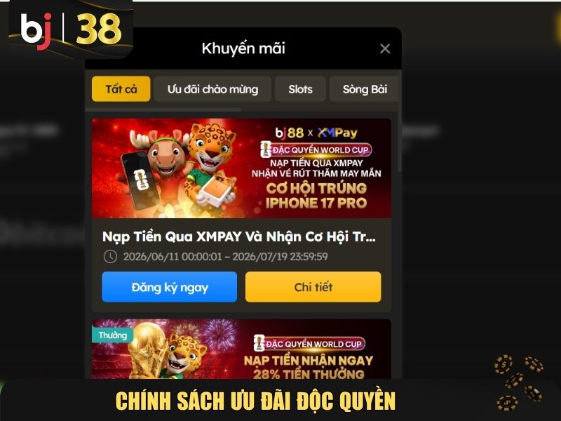Chính sách ưu đãi độc quyền dành cho mọi thành viên