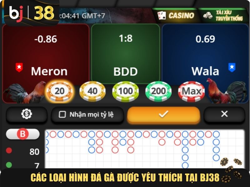Các loại hình đá gà BJ38 được yêu thích