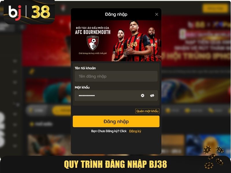 Quy trình đăng nhập BJ38 dành cho người mới
