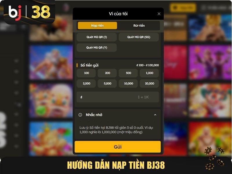 Hướng dẫn nạp tiền BJ38 chi tiết từng bước