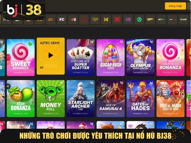 Những trò chơi được yêu thích tại Nổ hũ BJ38