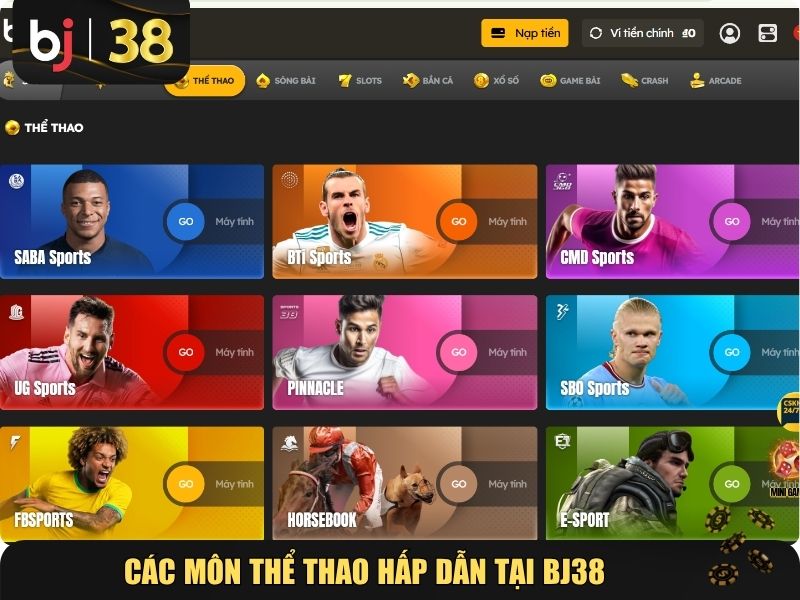Thể Thao BJ38 – Điểm Hẹn Cá Cược Đỉnh Cao Dành Cho Người Đam Mê Thể Thao 2 Các môn thể thao hấp dẫn tại BJ38