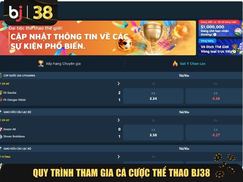 Thể Thao BJ38 – Điểm Hẹn Cá Cược Đỉnh Cao Dành Cho Người Đam Mê Thể Thao 3 Quy trình tham gia cá cược thể thao BJ38